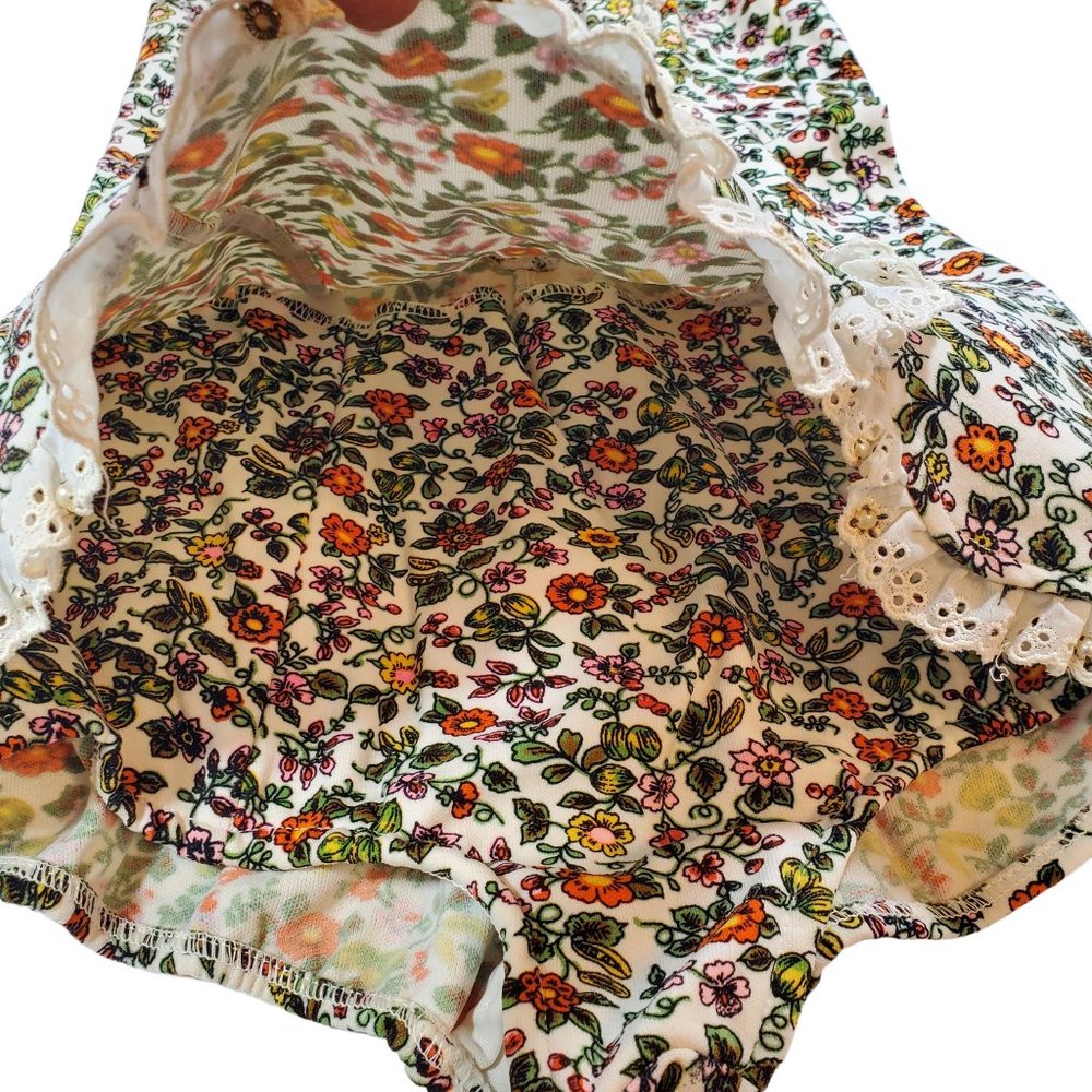 VTG 60s/70s Sears Skirted Swimsuit Womens 14/36 Spaghetti-Strap One-Piece Floral - Picture 2 of 7